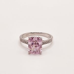 2.5 Ct Pink Zircon Sterling Silver Statement Ring